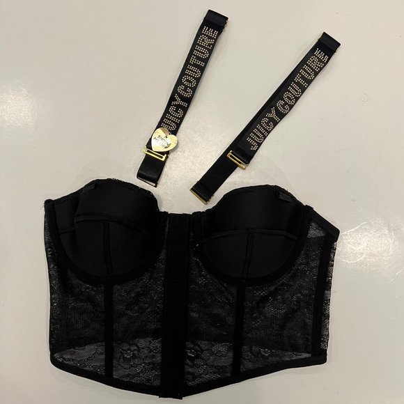 NEW Juicy Couture Sexy Lace Corset Bustier Top Lingerie Bra - Picture 12 of 13